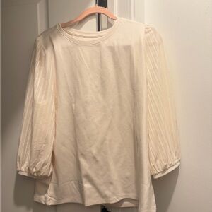 Cream Puff-Sleeve Women's Top
